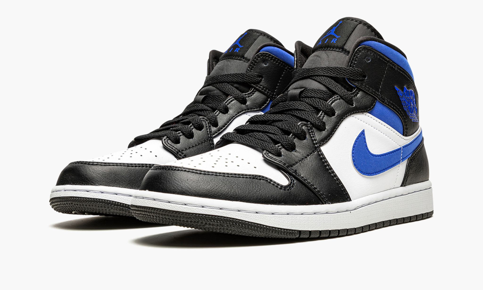 Air Jordan 1 Mid Racer Blue / Black / White Sneakers - Performance Runner