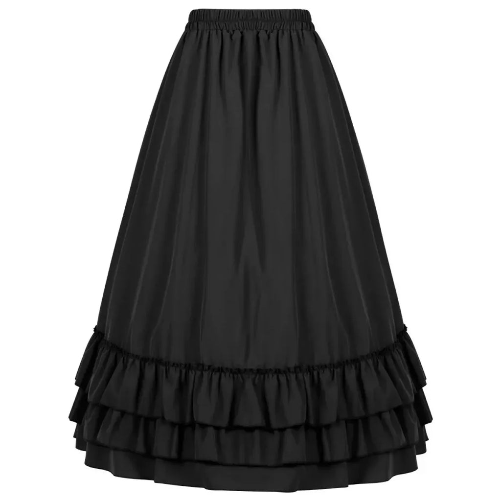 High Waist Victorian Ruffled Skirt – Gothic Steampunk