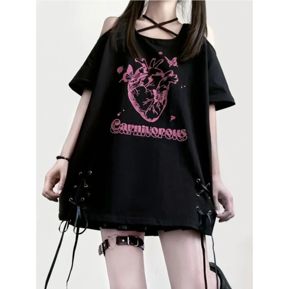Off Shoulder Bow T-Shirt